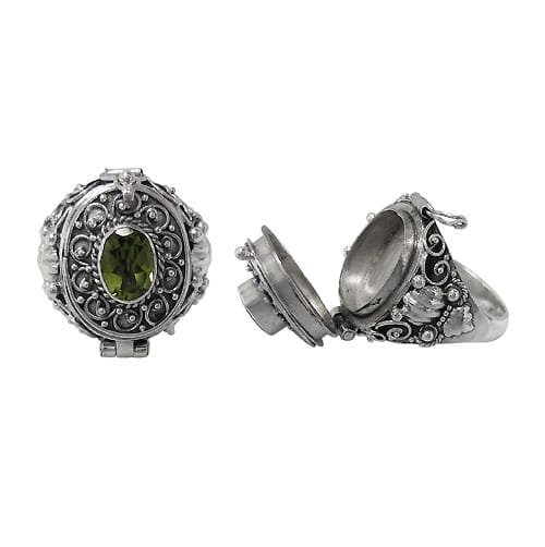 Width Peridot Silver Ring