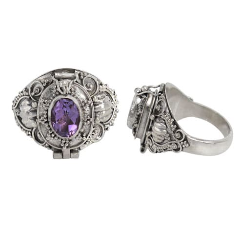 Width Amethyst Silver Ring