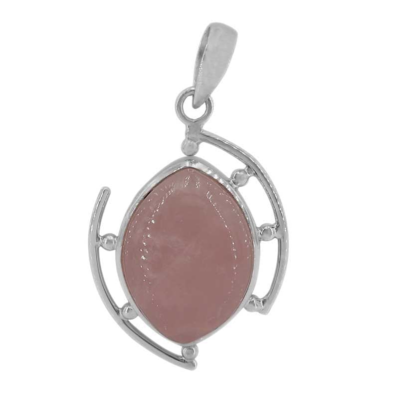 Rose Quartz Silver Pendant
