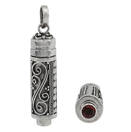 Poison Garnet Silver Pendant