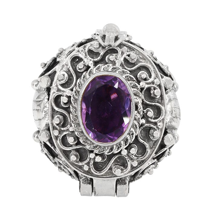 Amethyst Poison Silver Ring