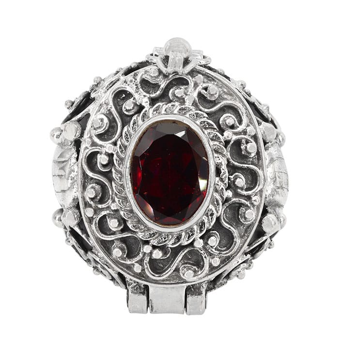 Garnet Poison Silver Ring