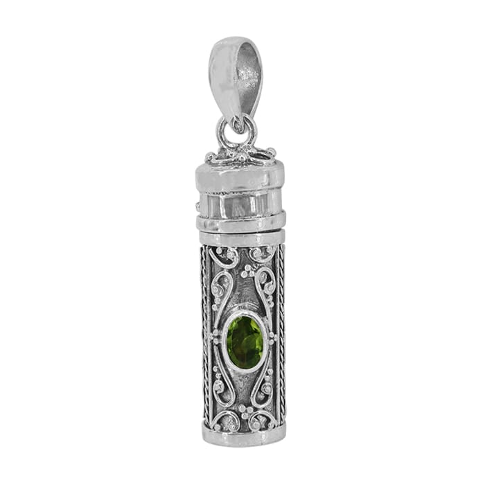 Poison Tube Peridot Silver Pendant