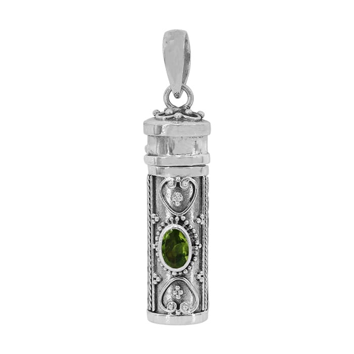 Poison Tube Peridot Silver Pendant