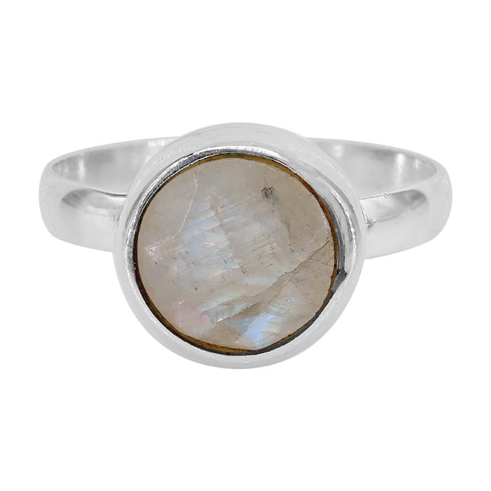 Rainbow Moonstone Silver Ring