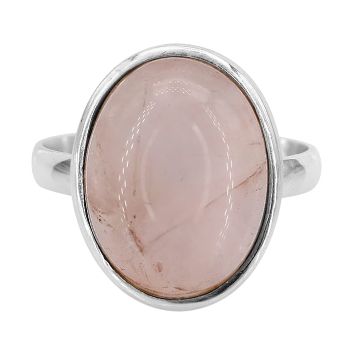 Rose Quartz Silver Ring