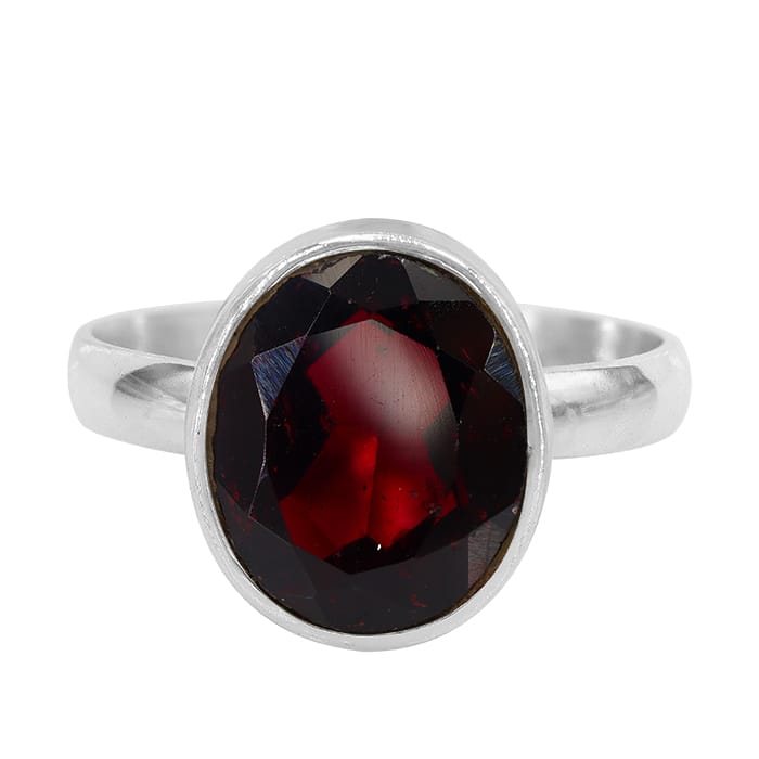 Garnet Silver Ring