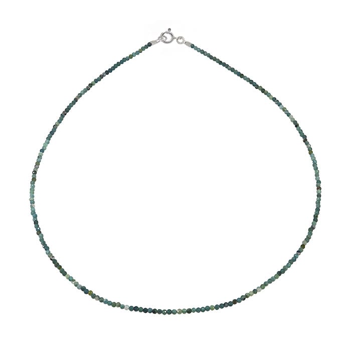 Blue Tourmaline Silver Necklace