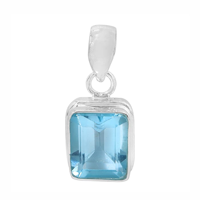Blue Topaz Silver Pendant