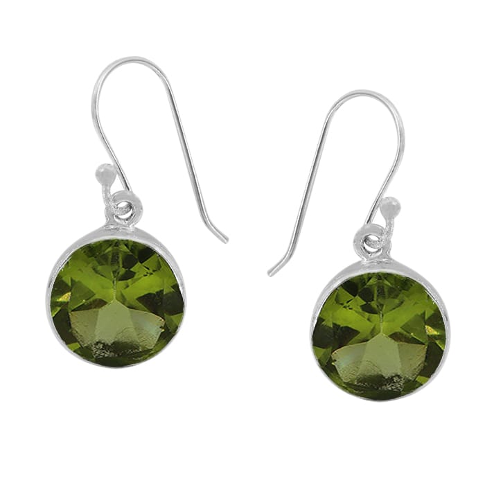 Peridot Stud Silver Earrings