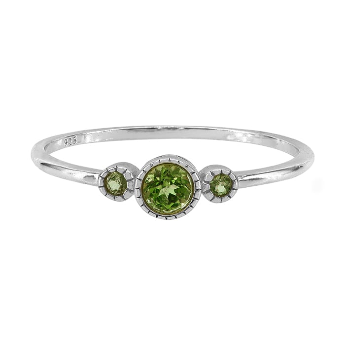 And 2mm Peridot Silver Ring