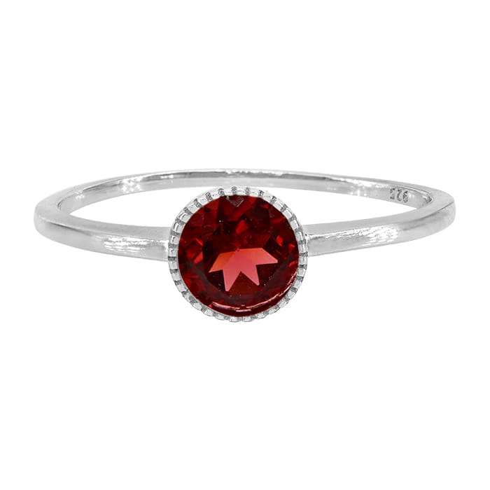 Garnet Silver Ring
