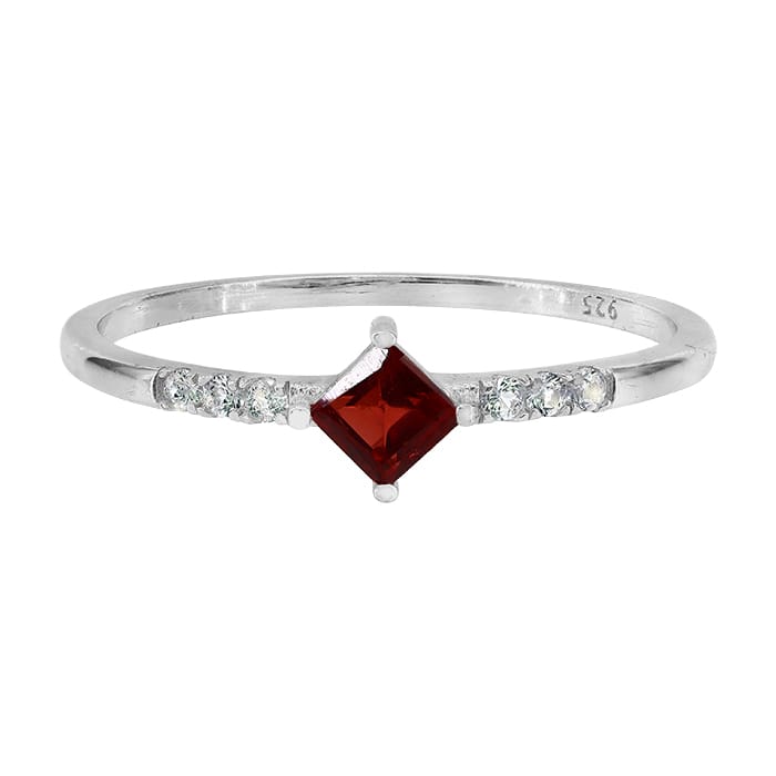 Garnet Silver Ring