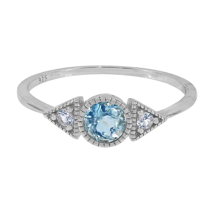 Blue Topaz Silver Ring