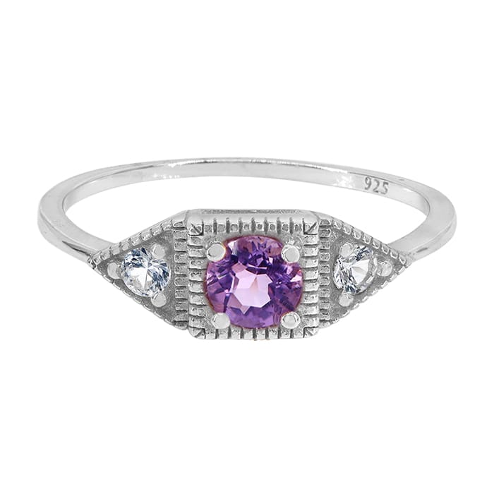 Amethyst Silver Ring