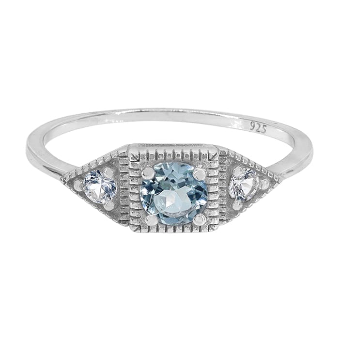 Blue Topaz Silver Ring