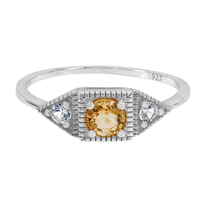 Citrine Silver Ring