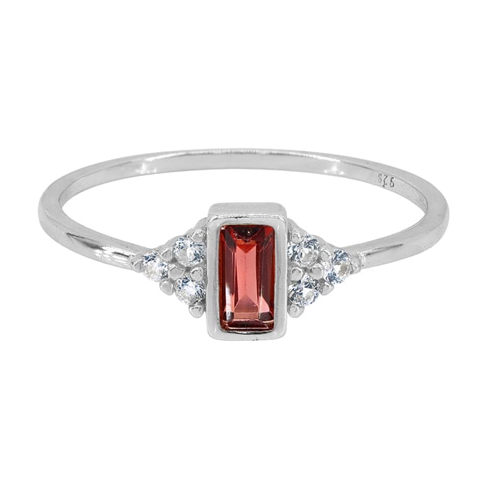 Garnet Silver Ring