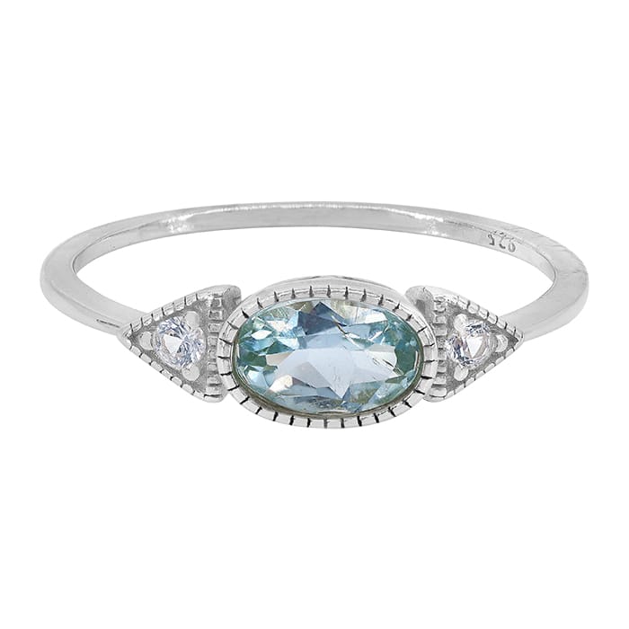 Blue Topaz Silver Ring