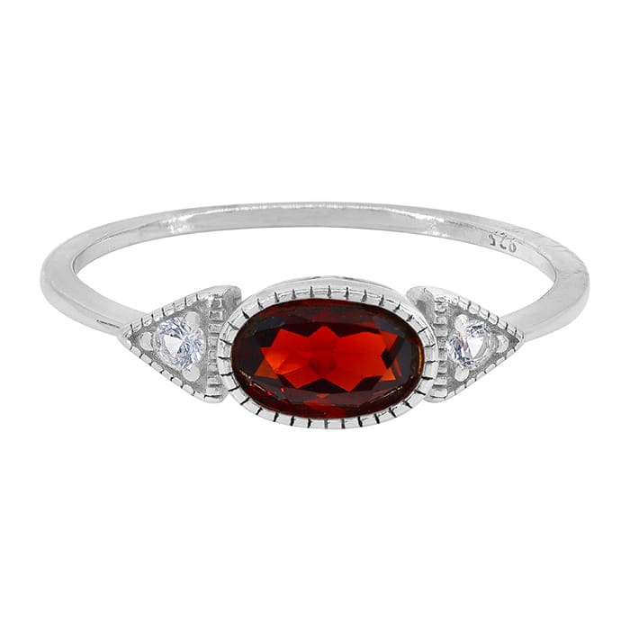 Garnet Silver Ring