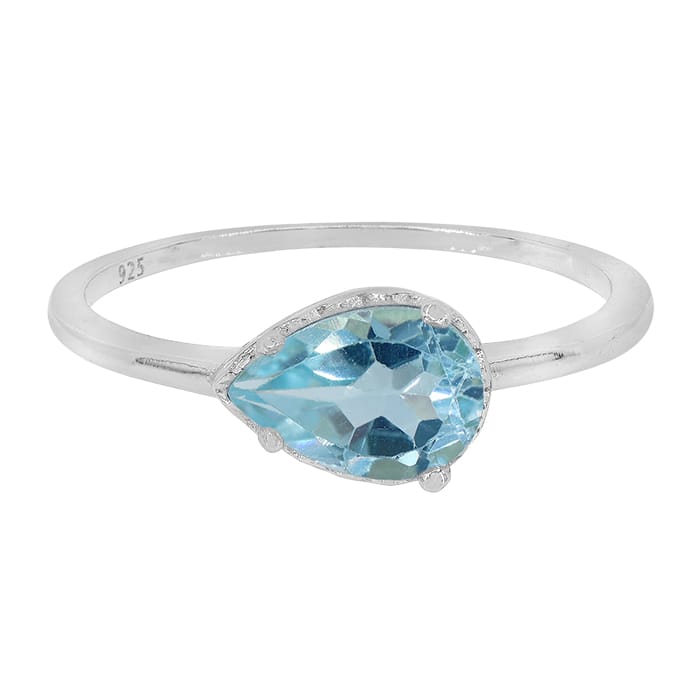 Blue Topaz Silver Ring