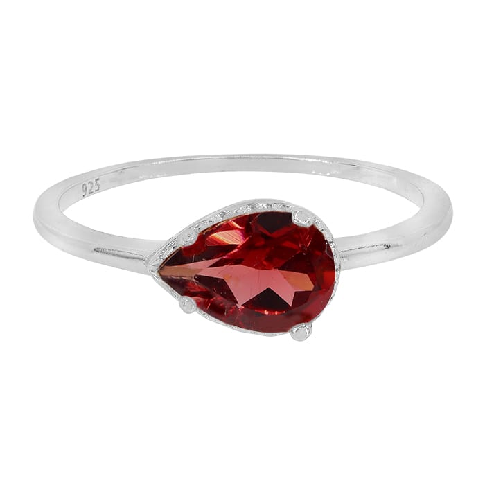 Garnet Silver Ring