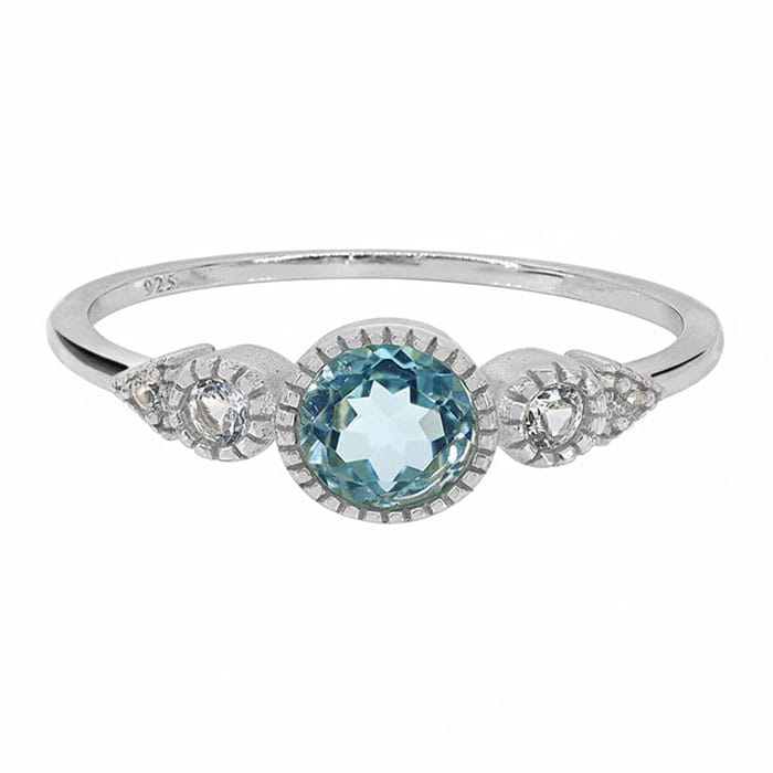Blue Topaz Silver Ring