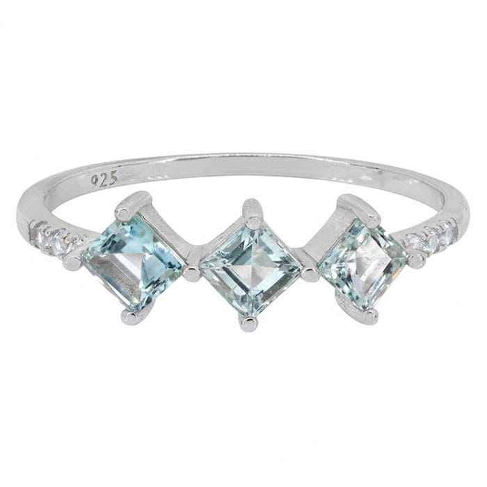 Blue Topaz Silver Ring