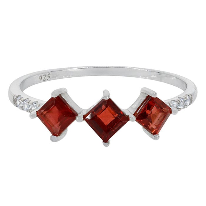 Garnet Silver Ring