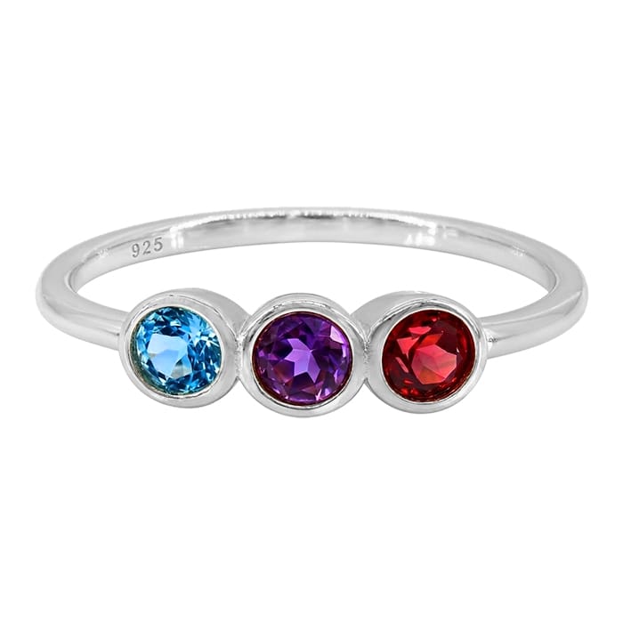Multi Stone Silver Ring
