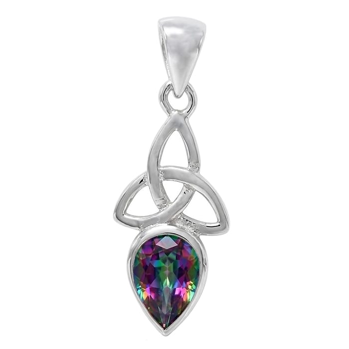 Celtic Knot Quartz (mystic) Silver Pendant